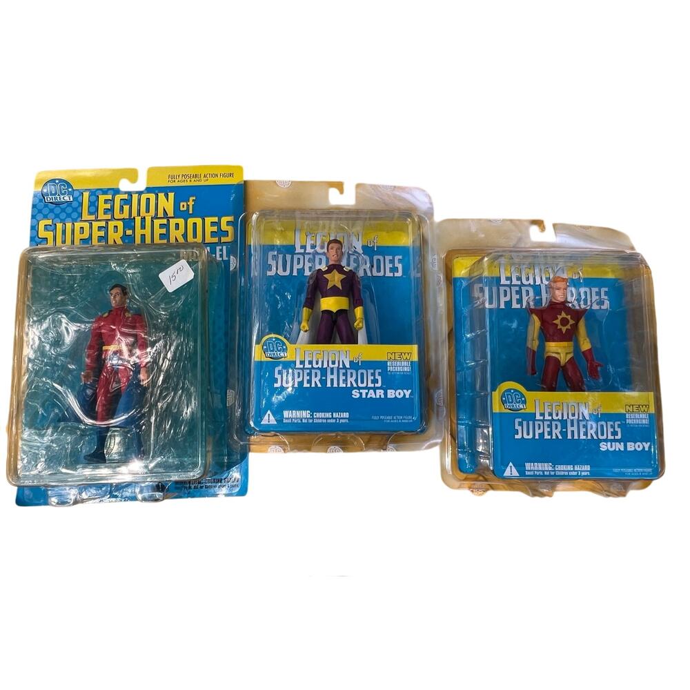 DC Direct Legion Super-Heroes Mon-El Star Boy Sun Boy Action Figure Lot 3